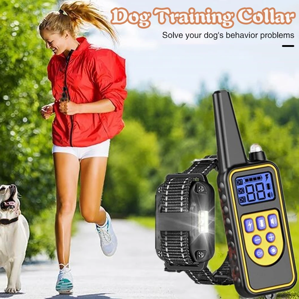 Pet Collar Anti Bark Dog Collar Stopper 800m Remote Control Dog trainer Training Device Waterproof Receiver Dog Supplies