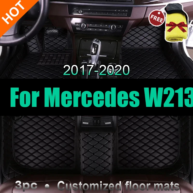 

Автомобильные коврики для Mercedes W213 2017-2020, Прямая поставка, аксессуары для салона автомобиля, кожаные коврики, коврики, подкладки для ног