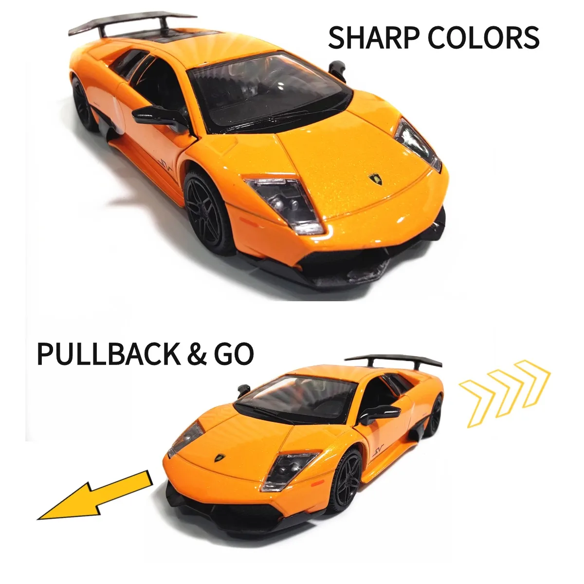 1/36 Lamborghini Murcielago Pullback Toy Car Model Official Licensed Alloy Diecast Vehicle Scale Replica Xmas Gift Kid Boy Toy