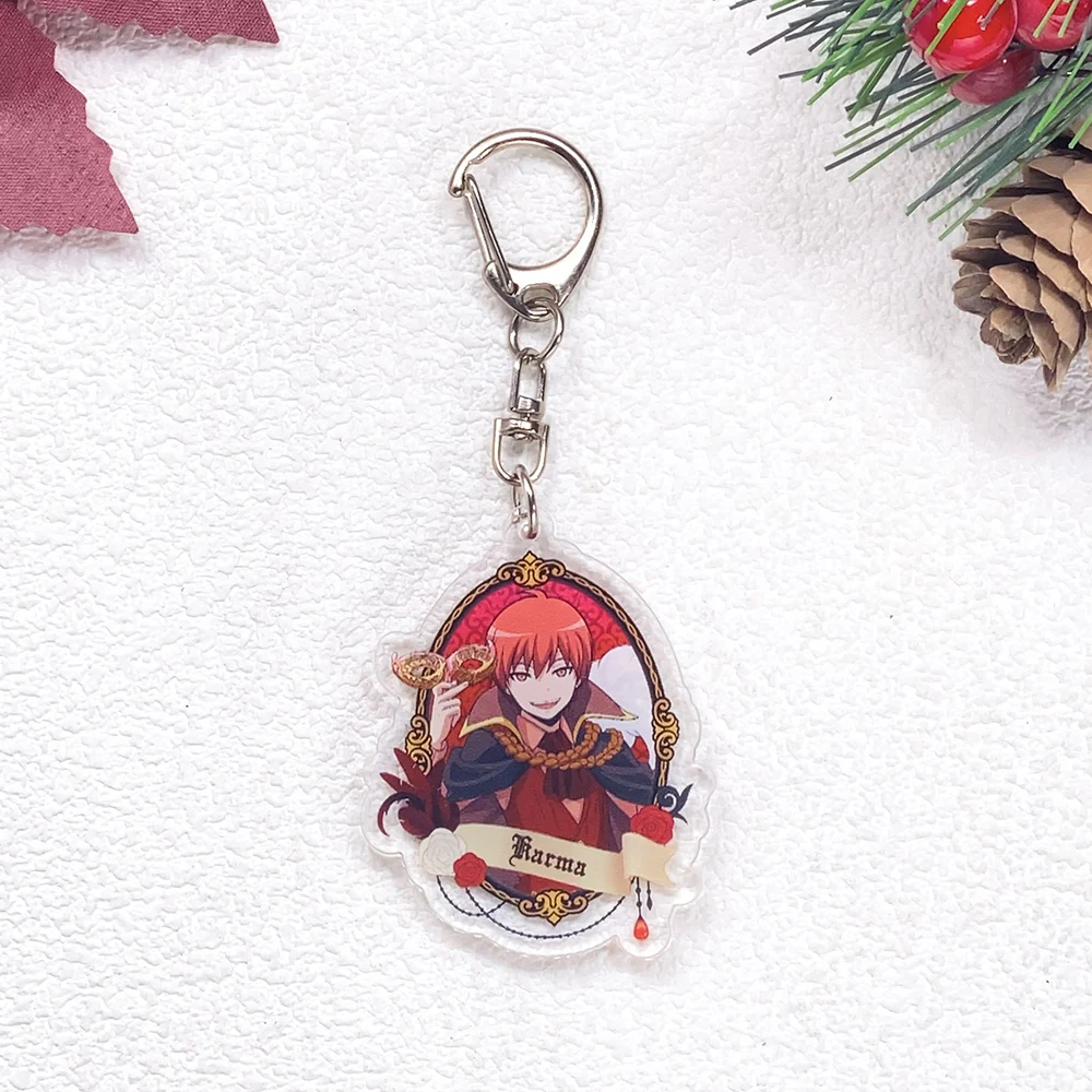 5Pcs Anime Assassination Classroom Cute Keychain Accessories Acrylic Funny Charms Pendant For Bag Key Holder Backpack Decoration