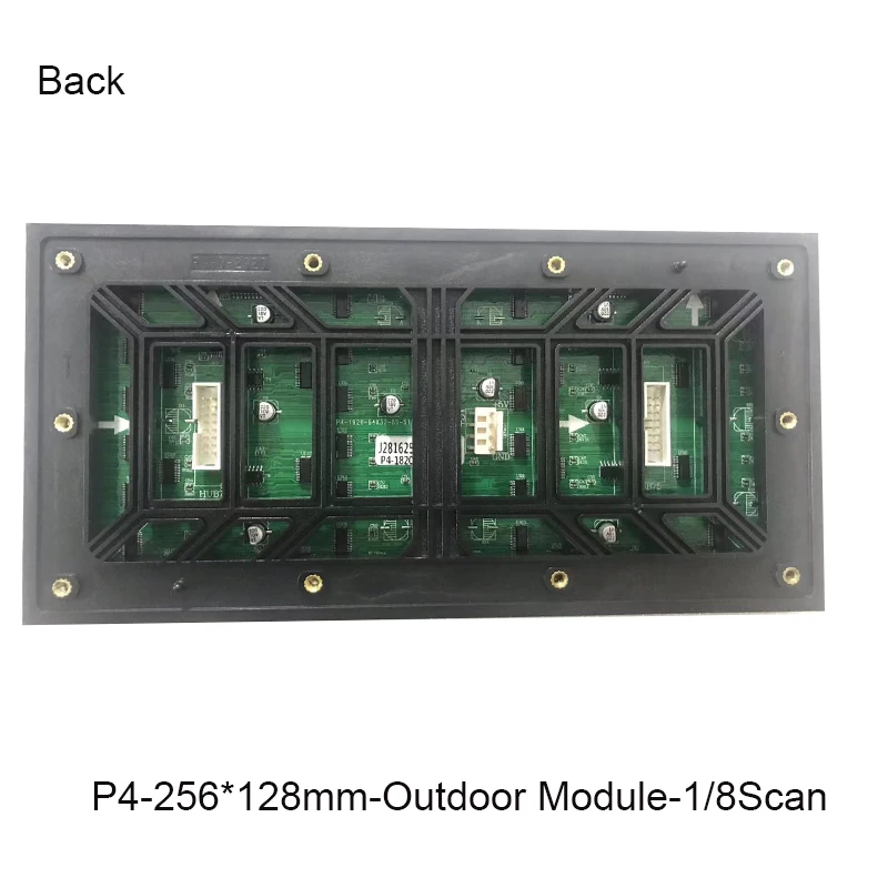 Panneau LED étanche IP65 extérieur, technologie d'écran LED RVB, publicité, 64 points * 32 points, P4, 256x128mm, balayage 1/8, SMD1921