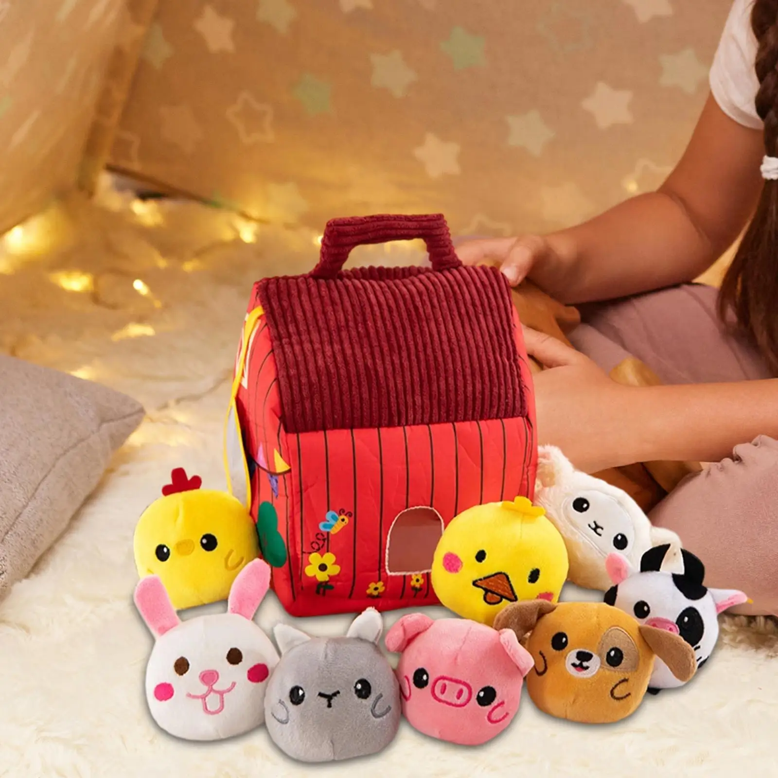 حيوانات المزرعة المحشوة ألعاب حسية تدريب الإدراك التنسيق بين اليد والعين Playset ألعاب حيوانات محشوة لهدايا الأطفال