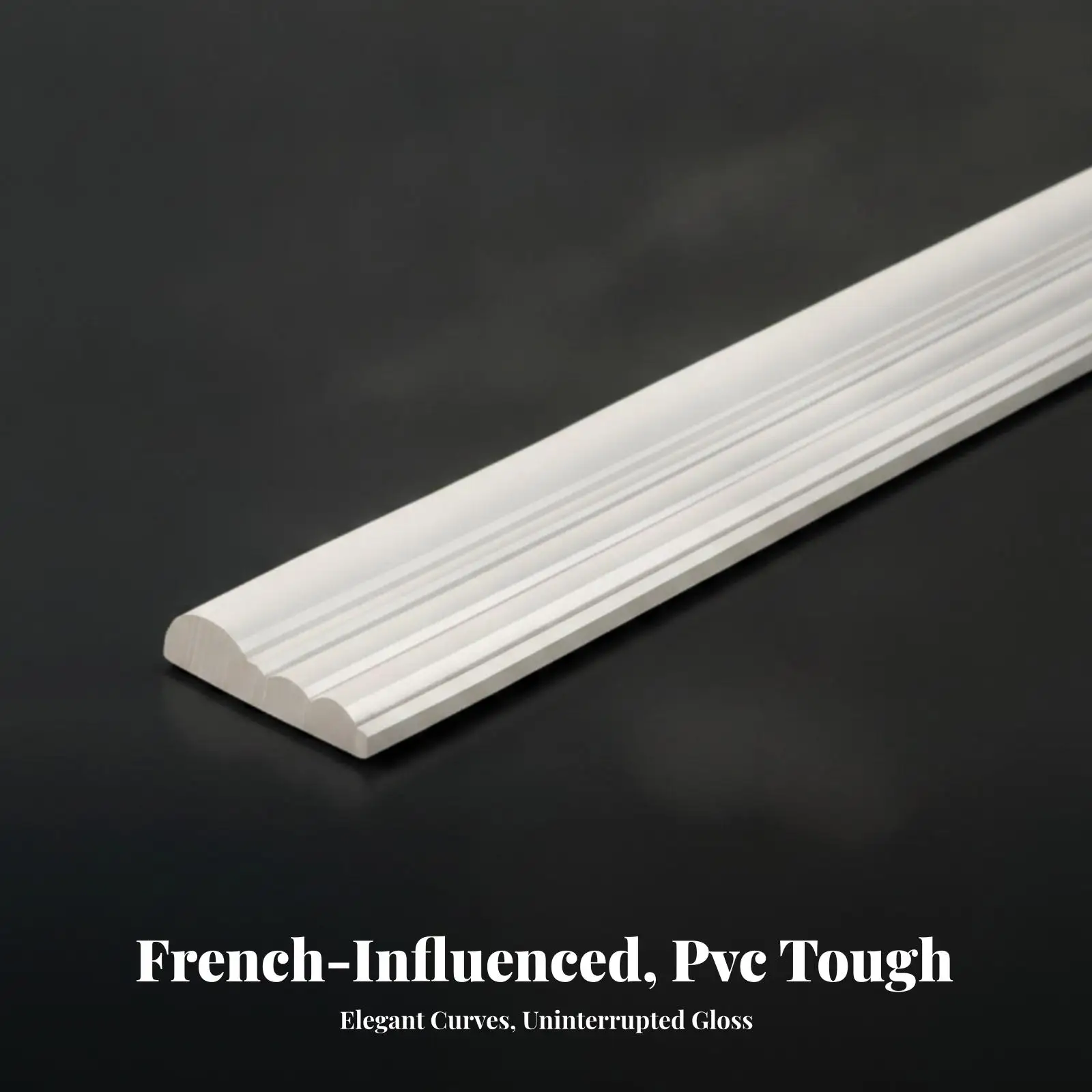 Glossy White Peel and Stick PVC Trim for Interior Wall Border and Arch Decoration