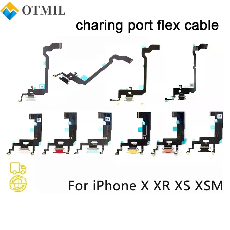 Charging Port Flex Cable For Iphone X Series X XS XR XS Max Mini Black White Orange Gold Usb Charger Dock Connector PCB Flex