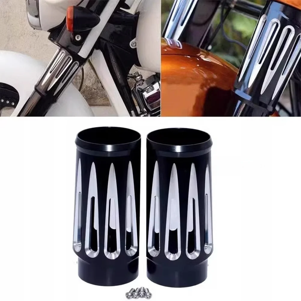 1 Pair Front Fork Shock Cover Shock Tube Buffer Sleeve Shock Decor Cap Shock Absorber Cover Aluminum Alloy Motorcycle Parts