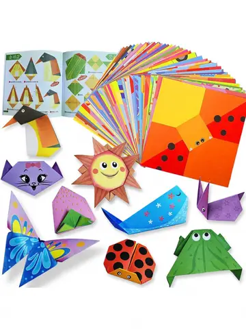 Origami Kit with 30/96 Sheets Paper & Guide Book, DIY Craft Art for Beginners kids，Multiple difficulty level challenges
