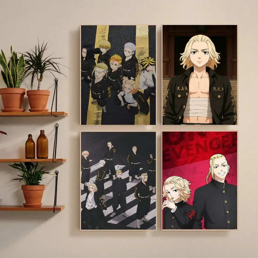 Anime T-Tokyo R-Revengers  Poster Self-adhesive Art Waterproof Paper Sticker Coffee House Bar Room Wall Decor