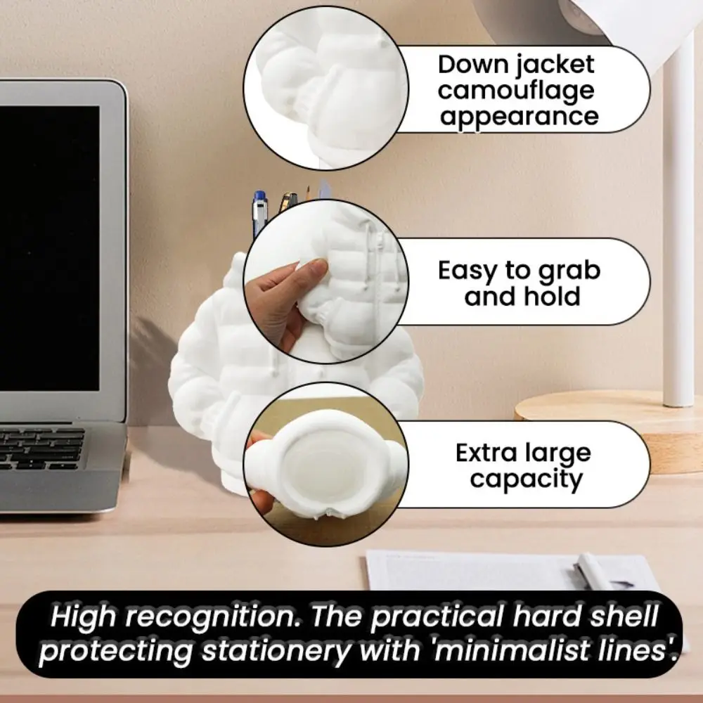 Puffer Jacket Design Desk Pen Holder Plastic Multifunctional Pen and Pencil Holder 3D Printing Large Capacity