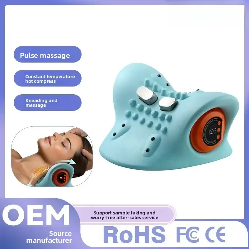 Electric Kneading Shoulder & Neck Massager, Portable EMS Pulse Cervical Massager with Hot Compress for Home Office Use