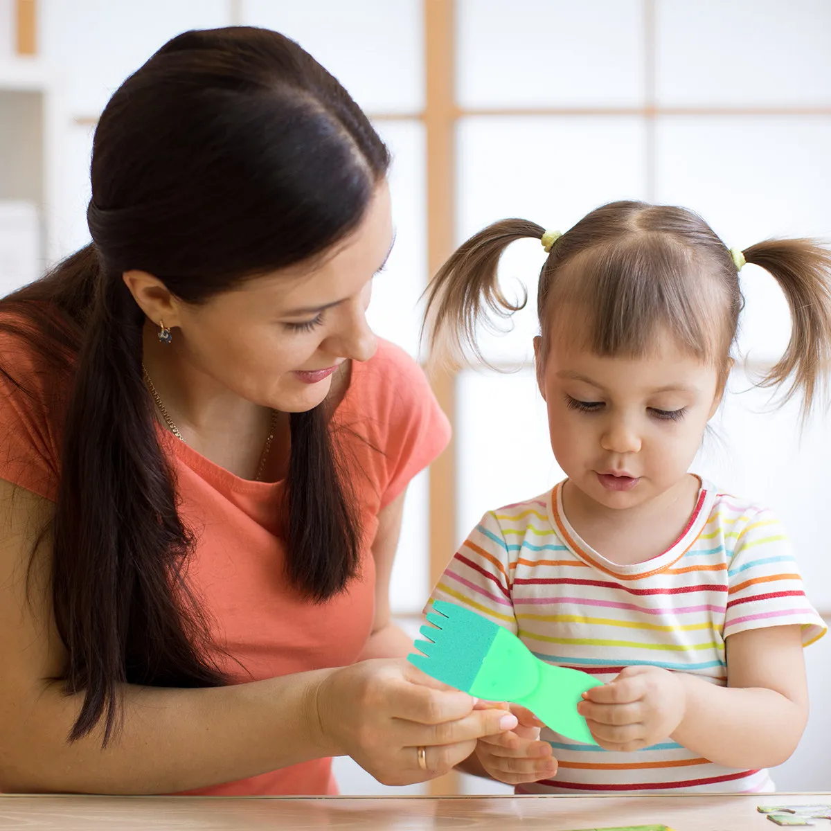 16Pcs Painting Sponge Brush Set Supplies Safe Non Toxic Materials Easy Dry Washable Fine Motor Skills Development