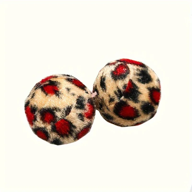 Pet Plush Leopard Pattern Ball Soft Cat Ball Little Kitten Interactive Toy Cats Chewing Chase Product Pet Supplies Accessories