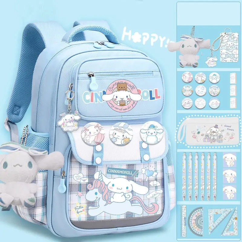 

Sanrioed Anime Cinnamoroll Large Capacity Backpack Cute Children Schoolbag Cartoon Student Stationery Shoulder Bag Gift