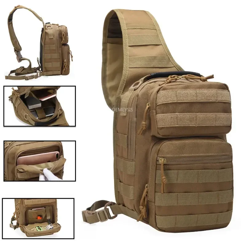 Tactical Molle Chest Bag Adjustable Strap Hiking Hunting Camping Trekking Sling Chest Pack Fishing Bag Sports Crossbody Bags