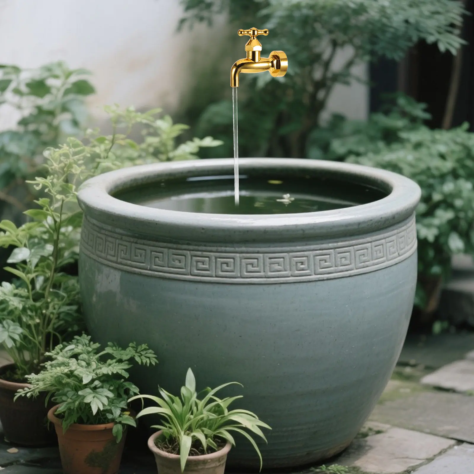 Floating Tap Fountain Invisible Flowing Water Spout Outdoor Garden Water Feature Yard Decor Ornament