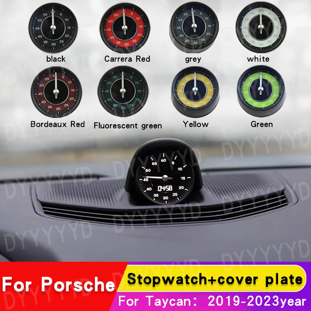 Car Stopwatch For Porsche Taycan 9J1 2019-2023 Interior Dashboard Center Clock Compass Time Electronic Meter Clock Accessional