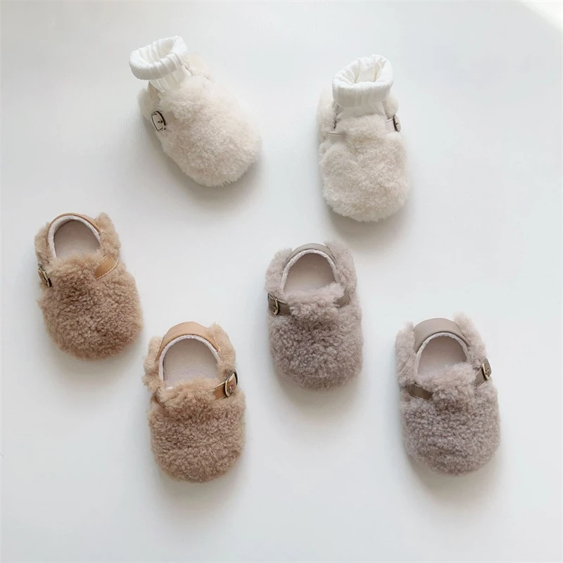 الخريف الشتاء طفل الفتيان الفتيات أحذية سميكة أفخم الأطفال أحذية الرضع مريحة لينة سوليد طفل أطفال أحذية مشي #1