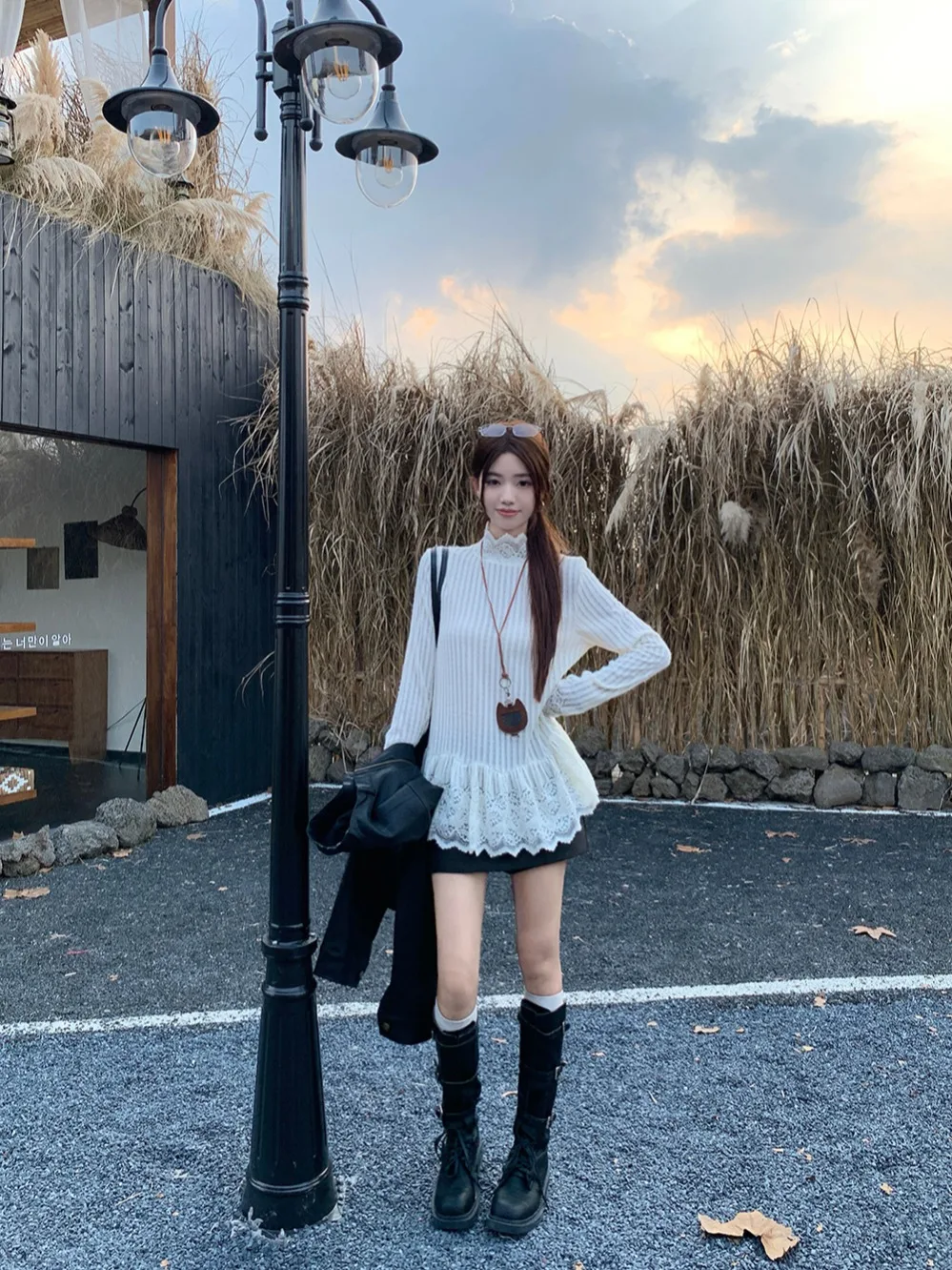 Camiseta larga con ribete de encaje blanco, diseño Sensation, Faion para mujer, ropa interior Ele para principios de otoño, Base Irt