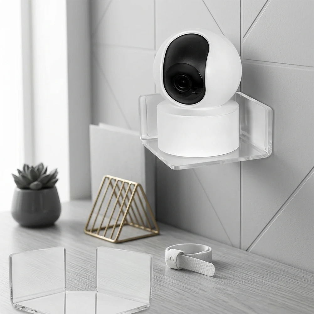For Security Camera Transparent Display Rack Floating Wall Shelf For Small Space Living Easy Install Corner Shelves