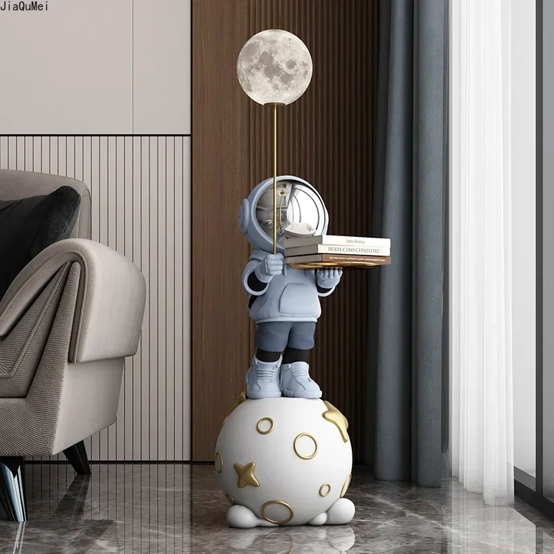 Nordic Large Floor-standing Astronaut Statue, Bluetooth Speaker, Living Room Creative Decorative Luminous Ornaments