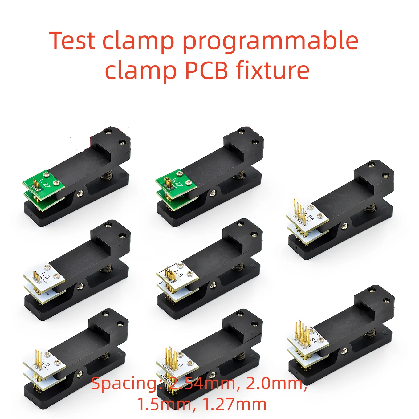 2.54 2.0 1.5 1.27 1.25 100mil 50mil 3P 4P 5P 6P 7P 8P 9P 10P PCB Clip Clamp Fixture Probe Pogo Pin Download Program Burn