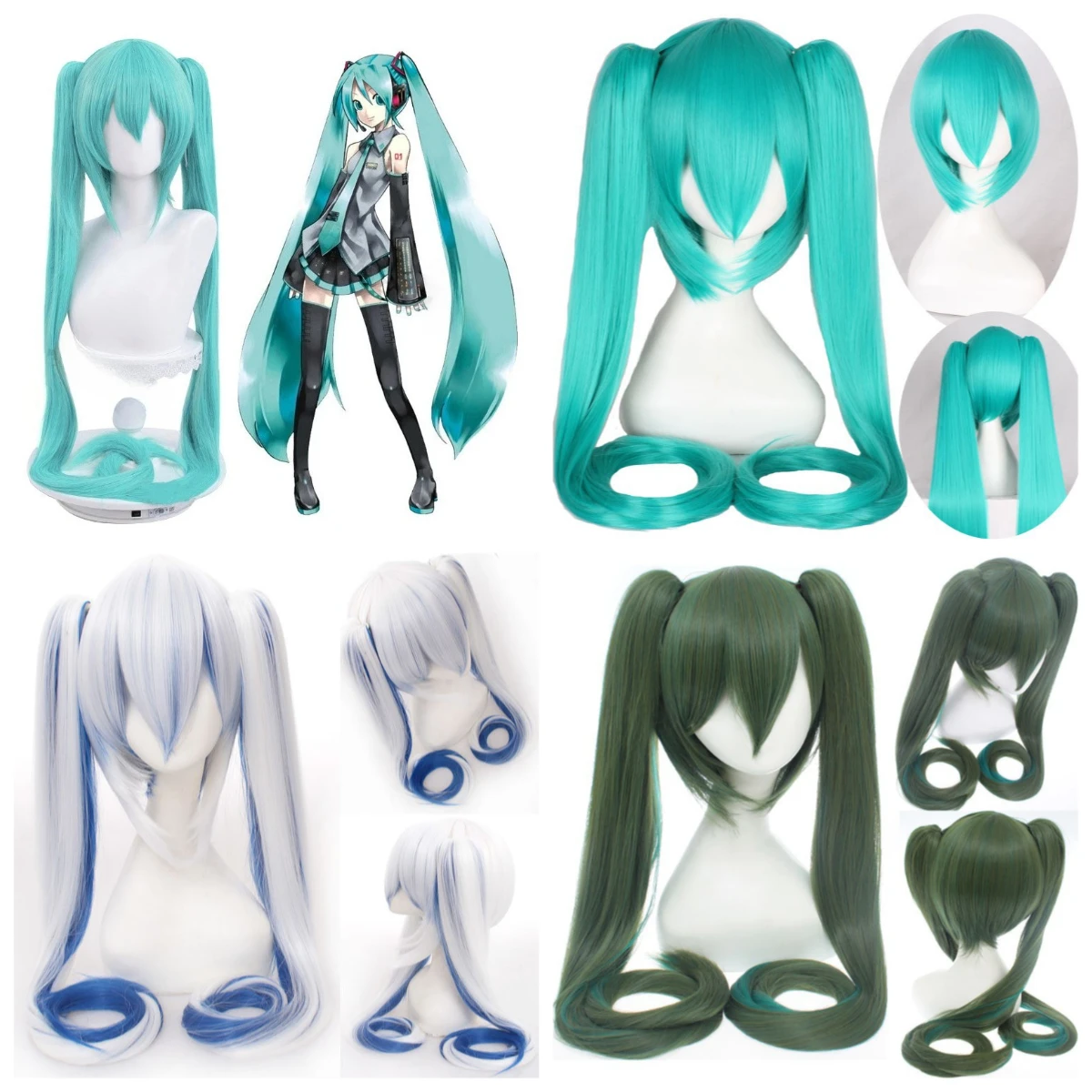 

Anime Hatsune Miku Cosplay Wig Long Male Female Cosplay Wig Heat Resistant Synthetic Wig Halloween Carnival party Headwear Props