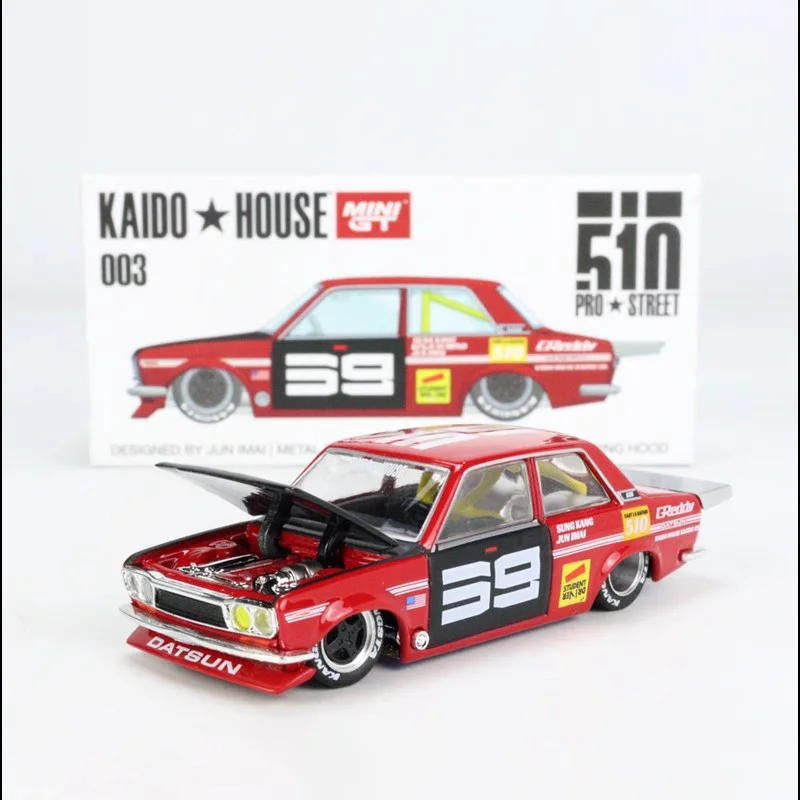 Nuevo en Stock Tsm Mini Gt Kaido House 1:64 Dartsun 510 aleación de simulación miniatura modelo de coche de fundición juguete para regalo personalizado para niños