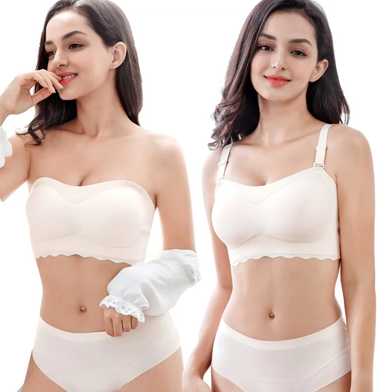 

Plus Size M-6XL Bras Invisible Strapless Bra for Women Wireless Push Up Non Slip Wedding Brassiere Big Breasts Sexy Lingerie