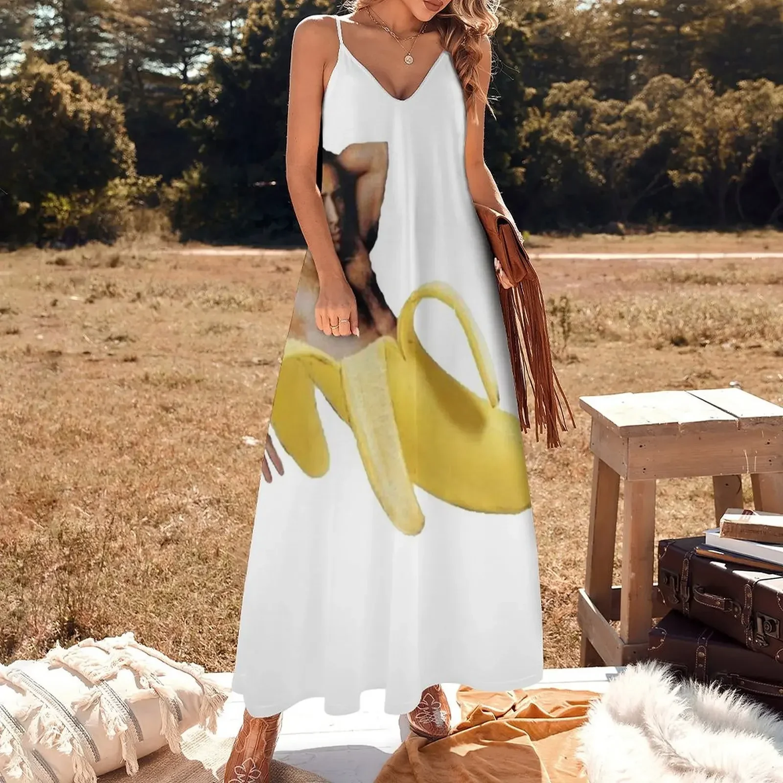 Nicholas Cage banana Sleeveless Dress Dresses gala elegant and pretty women's dresses Summer dresses for women Dress