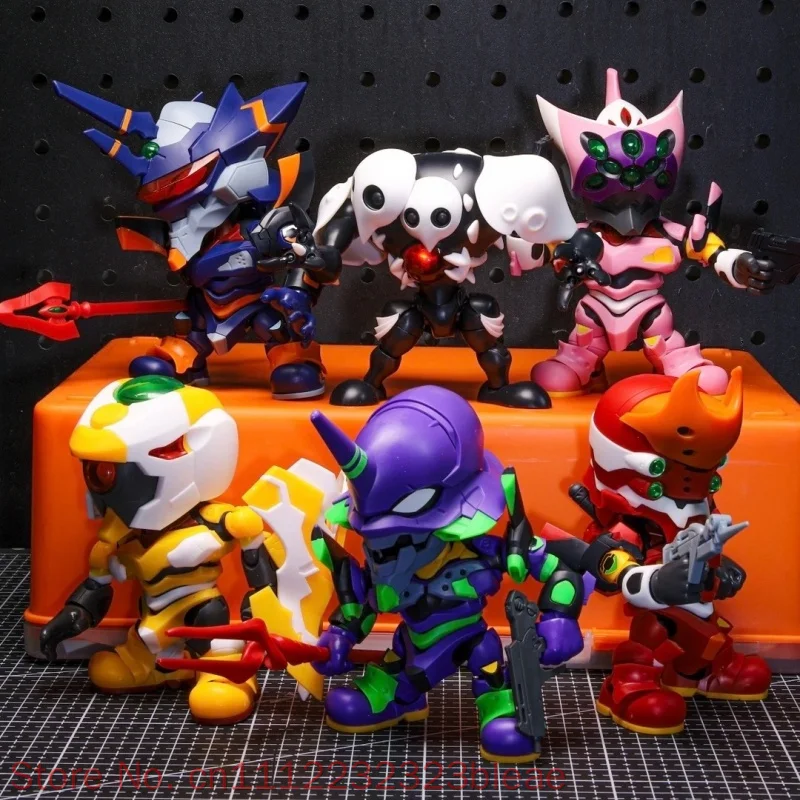Auf Lager Bandai EVA Qmsv-C Blind Box Figurenset Einheit 01 02 00 Rei Asuka Kaworu Shinji Mini PVC Sammlermodell Desktop-Dekoration