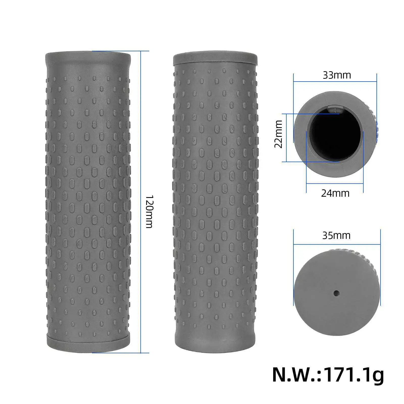 Poignées De Guidon En Silicone Antidérapantes Pour Trottinette Segway-Ninebot MAX G30, Noir/gris