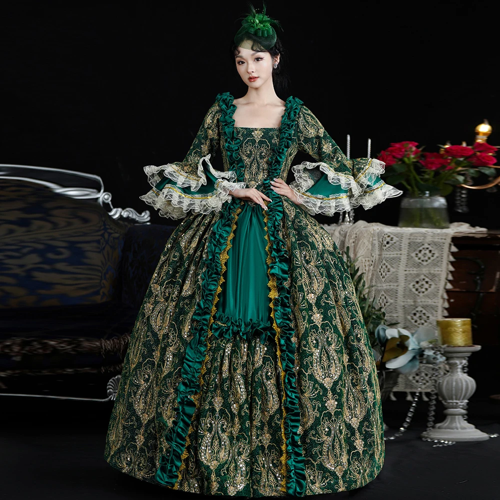 baroque dress The Veronica in Gold Floral 4 / Gold Baroque Floral Courtney is 58 and wearing a size 0 Rococo Baroque Marie Antoinette Ball