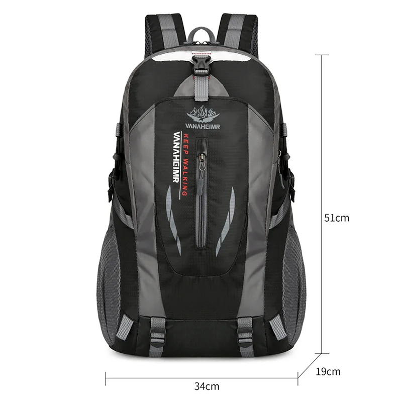 حقيبة ظهر للمشي لمسافات طويلة في الهواء الطلق - 30-40LCapacity، سحاب للإغلاق، نمط الحروف، نمط رياضي، مناسبة لتسلق الجبال والأنشطة الخارجية