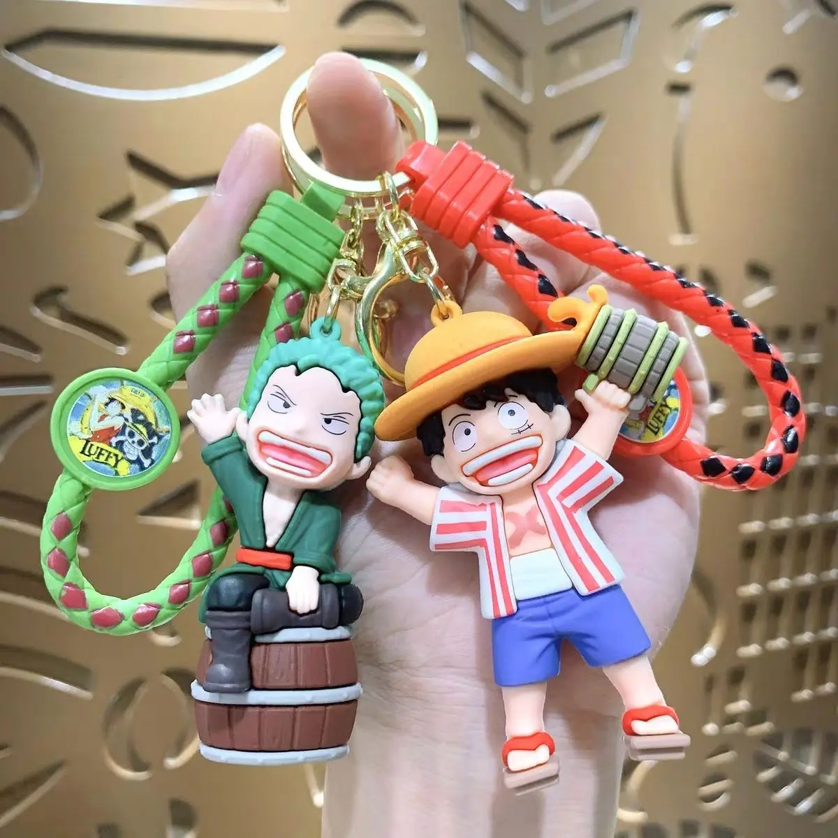 Llavero de Anime de One Piece Luffy Zoro, accesorios para coche, llavero de dibujos animados lindo, regalo para fanáticos