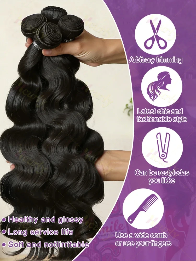 Body Wave Raw 1 3 4 Human Hair Bundles Unprocessed Human Hair Wavys Double Drawn Weft Virgin Hair Bundles Weave Extensions