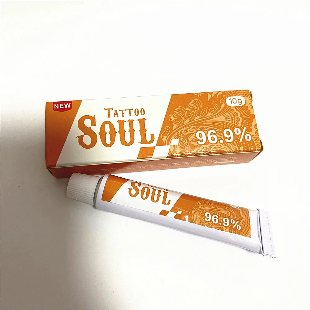 96.9% Yellow Soul Before Tattoo Care Cream for Permanent Makeup Microblading Piercing Eyebrow Lips Skin Supply 10g