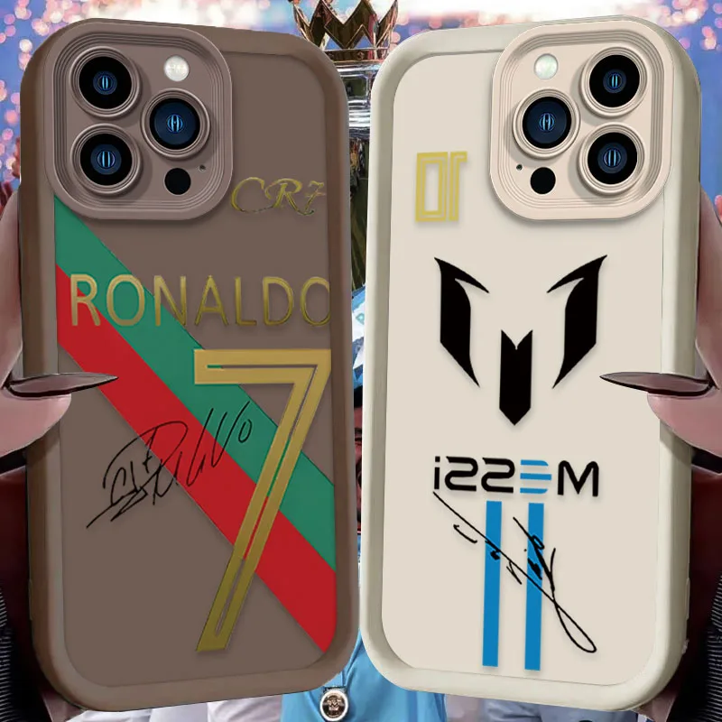 Football Star Number 10 7 Case For iPhone 16 15 14 13 12 11 Pro Max X XS X S Max XR SE 2020 7 8 Plus Shockproof Silicone Cover