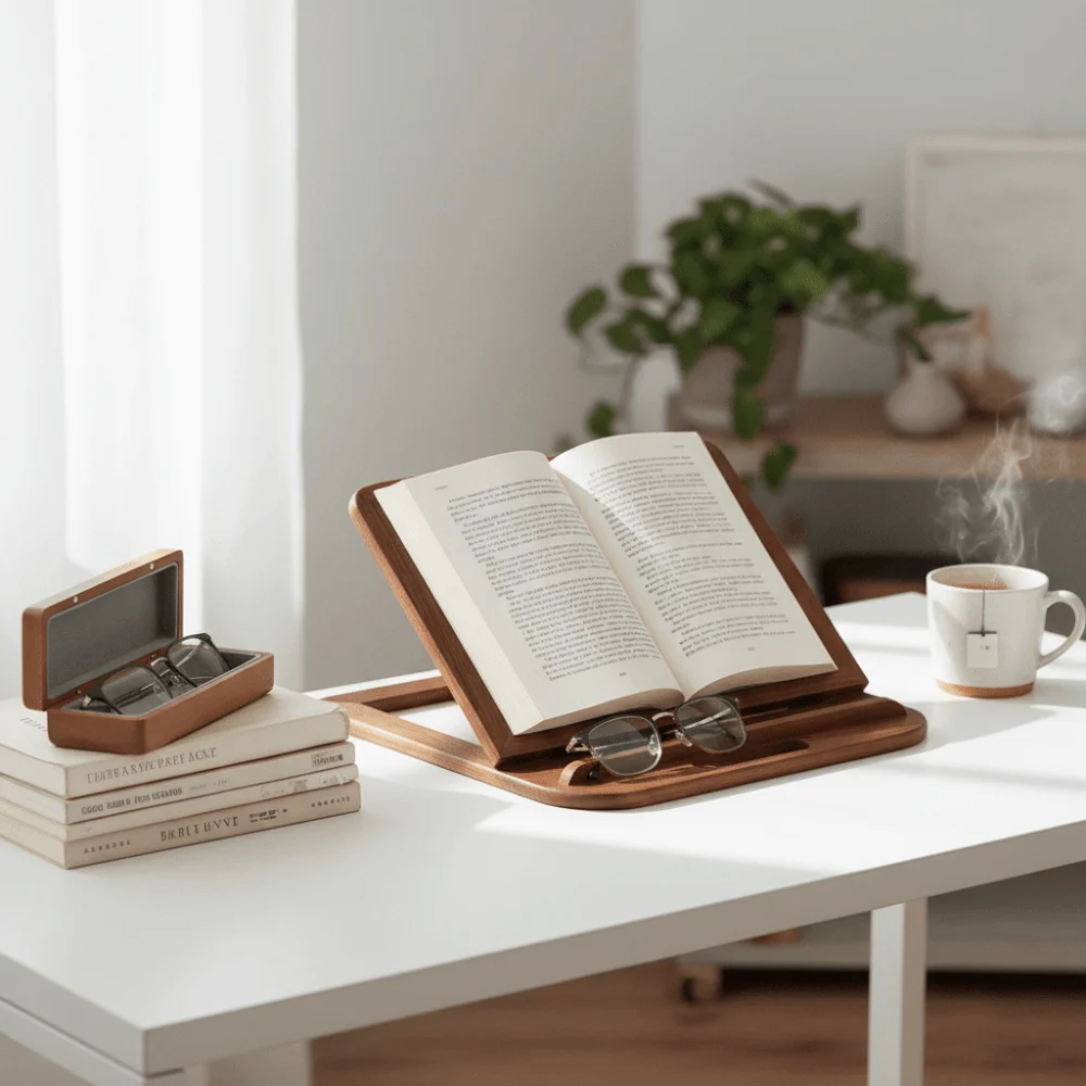 

Деревянная регулируемая подставка для чтения, складная конструкция, с отверстиями для отвода тепла, вентиляционные прорези, подставка для ноутбука, для использования на столе