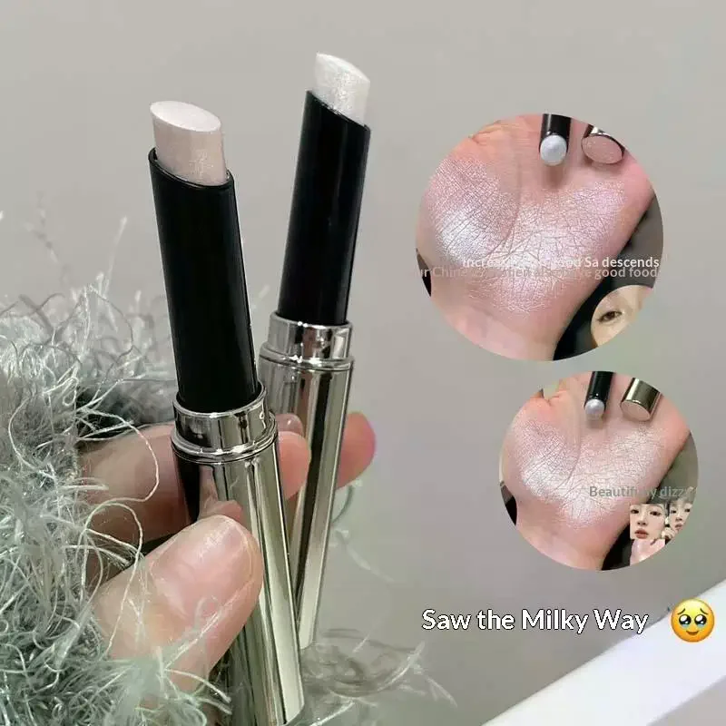 HERORANGE Evidenziatore luccicante Stick Glitter naturali Evidenzia ombretto bianco Matita Contorno Ombreggiatura Illuminante Trucco viso