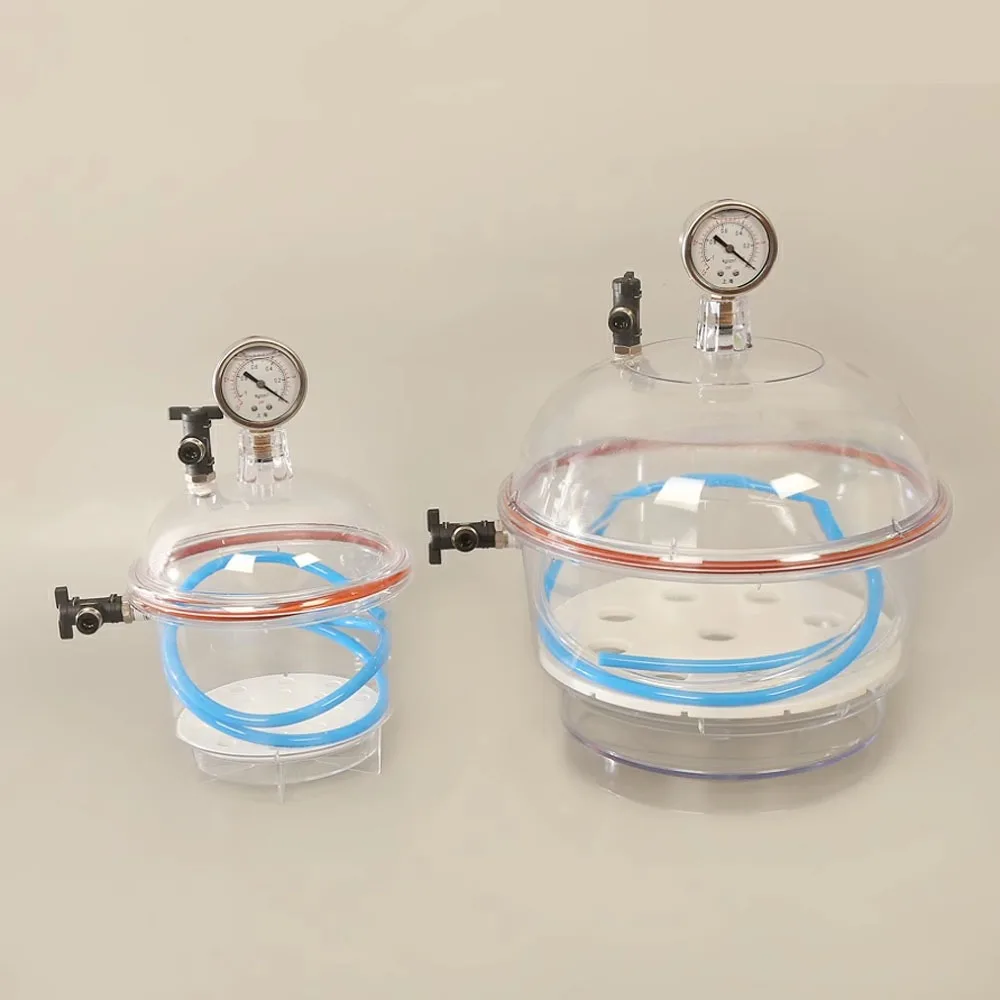 Vacuum Desiccators, Small Lab Desiccator, Double Valves Glassware Lab Desiccator Dryer Vacuum Desiccator Jar, 150mm/250mm