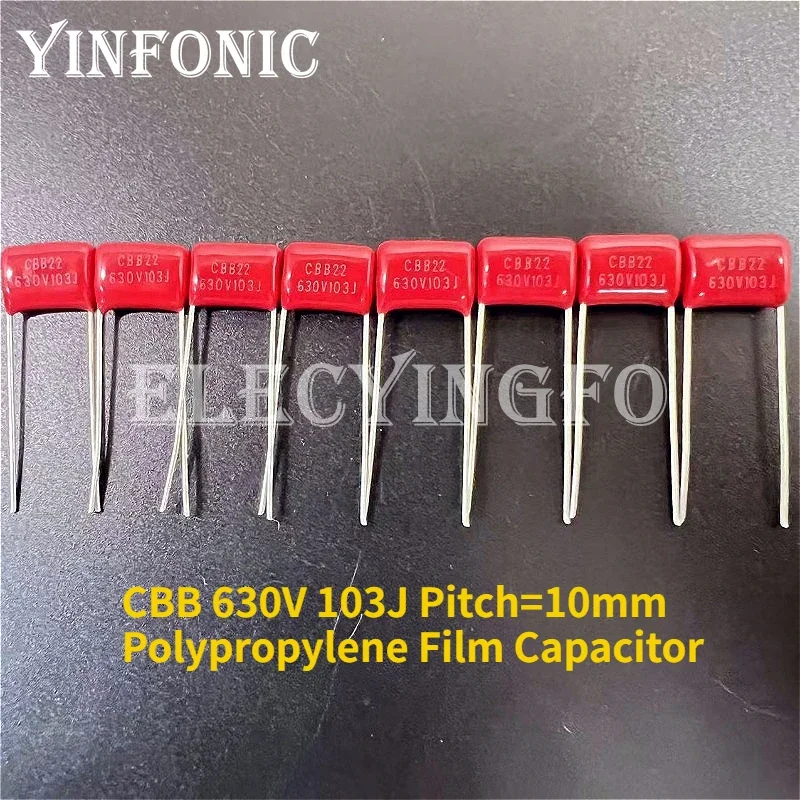 

20 шт./100 шт. CBB 630 В 103J CBB22 10 нФ P10 металлизированный полипропиленовый пленочный конденсатор