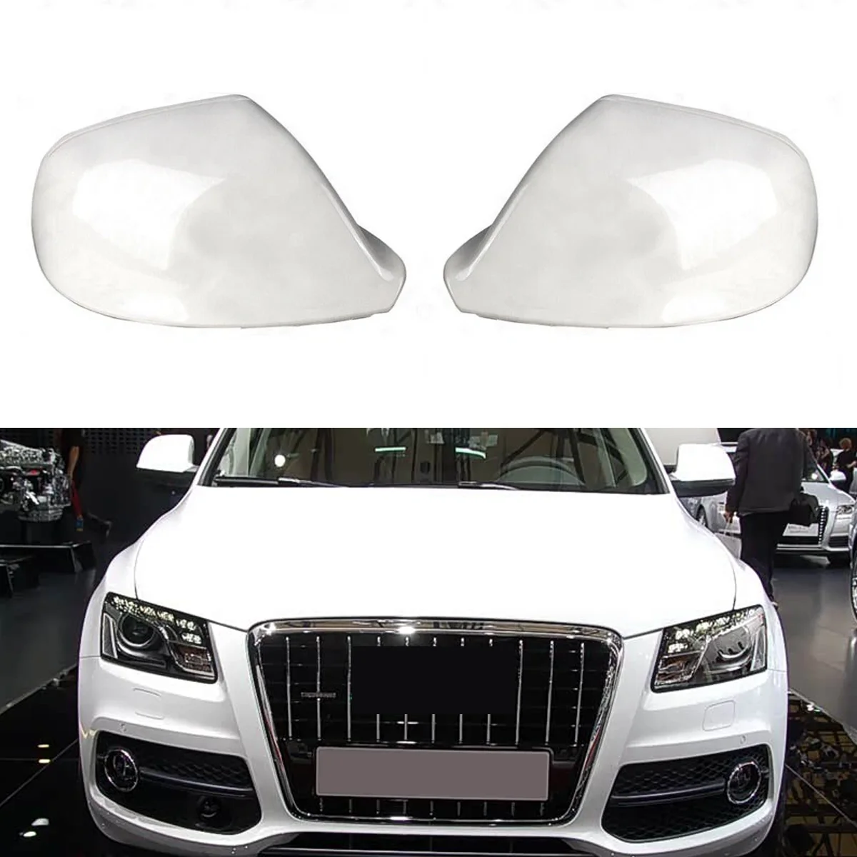 

8R0857527A 8R0857528A Автомобильное зеркало заднего вида с белой краской, корпус зеркала заднего вида для Audi Q5 2009 2010 2012 2013 2014 2015