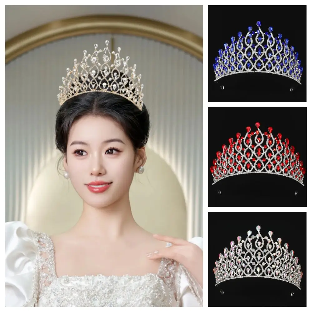 

Luxury Baroque Queen Tiaras Sparkling Adjustable Alloy Princess Crown Vintage Elegant Girls Party Headbands Pageant Events