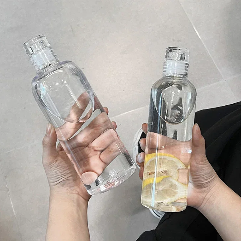 Large Capacity Glass Water Bottle with Time Marker Simple Milk Cup Birthday Gift Transparent Bottle with Lid for Water Drink