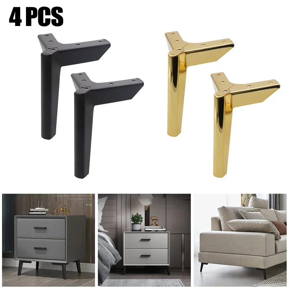 Patas de muebles de Metal para sofá cama, mueble, mesa de centro, TV, banco, silla, pie de escritorio, 8CM/10CM/12CM/15CM, 4 Uds.