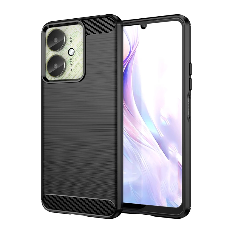 

For Xiaomi POCO C65 Case Protector Cover POCO C65 Case Rubber Shockproof TPU Carbon Fiber Phone Case For POCO C65 Cover