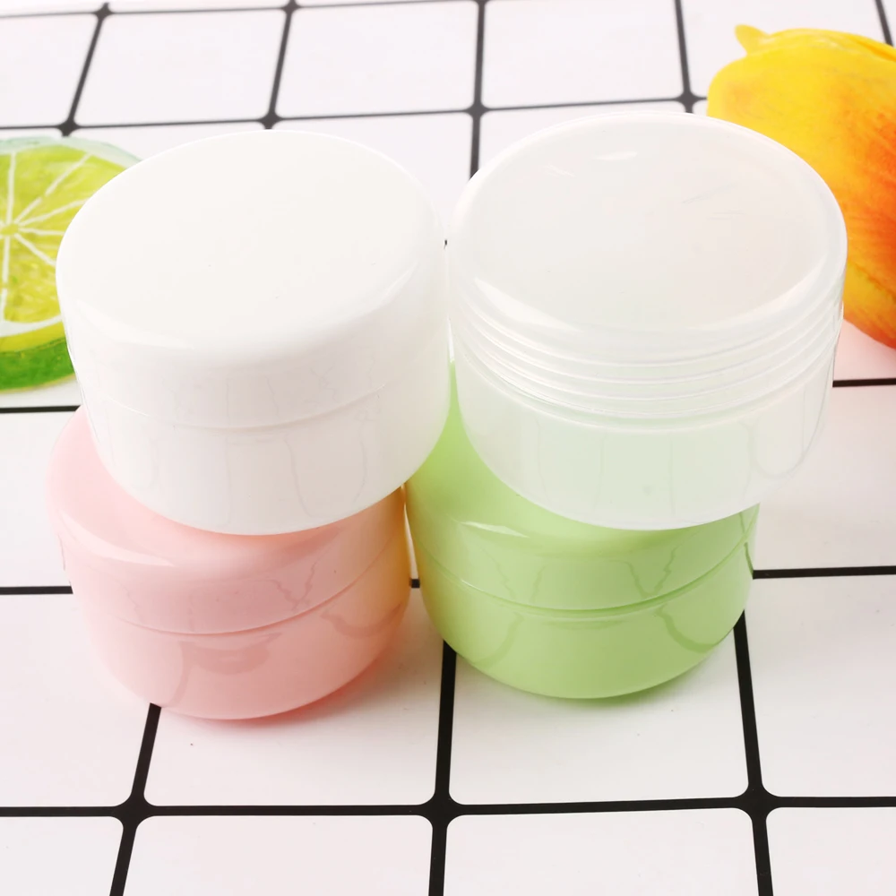 20g Colorful Empty Cream Jar Cosmetic Jar Makeup Container Round Refillable Bottle Plastic Box Travel Bottle Tool