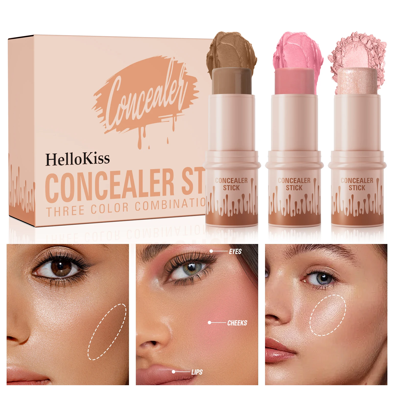 Contour Stick Set Natural Matte Finish Highlighters Shadow Waterproof Contouring Wand V-face Shaping Contour Pen Face Makeup