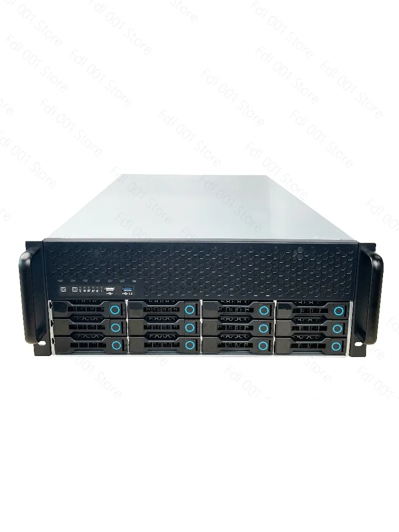 

4U rackmount hot-swappable server chassis 8 12 hard drive bays E-ATX dual motherboard bay redundant power points