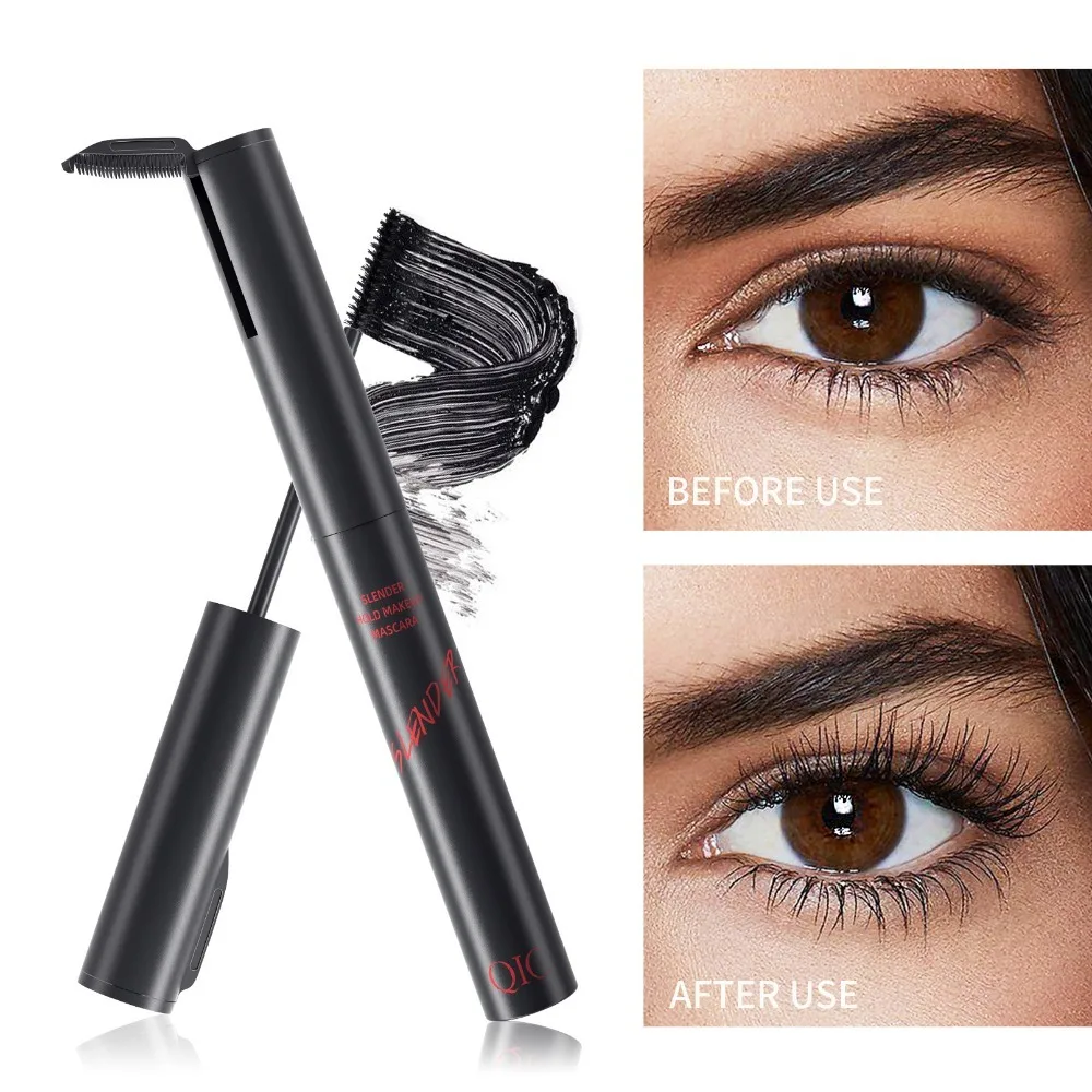 Mascara impermeabile a lunga durata Inchiostro nero Ciglia ad asciugatura rapida Trucco Fibra di seta Mascara a prova di trasferimento senza sbavature Strumenti per il trucco