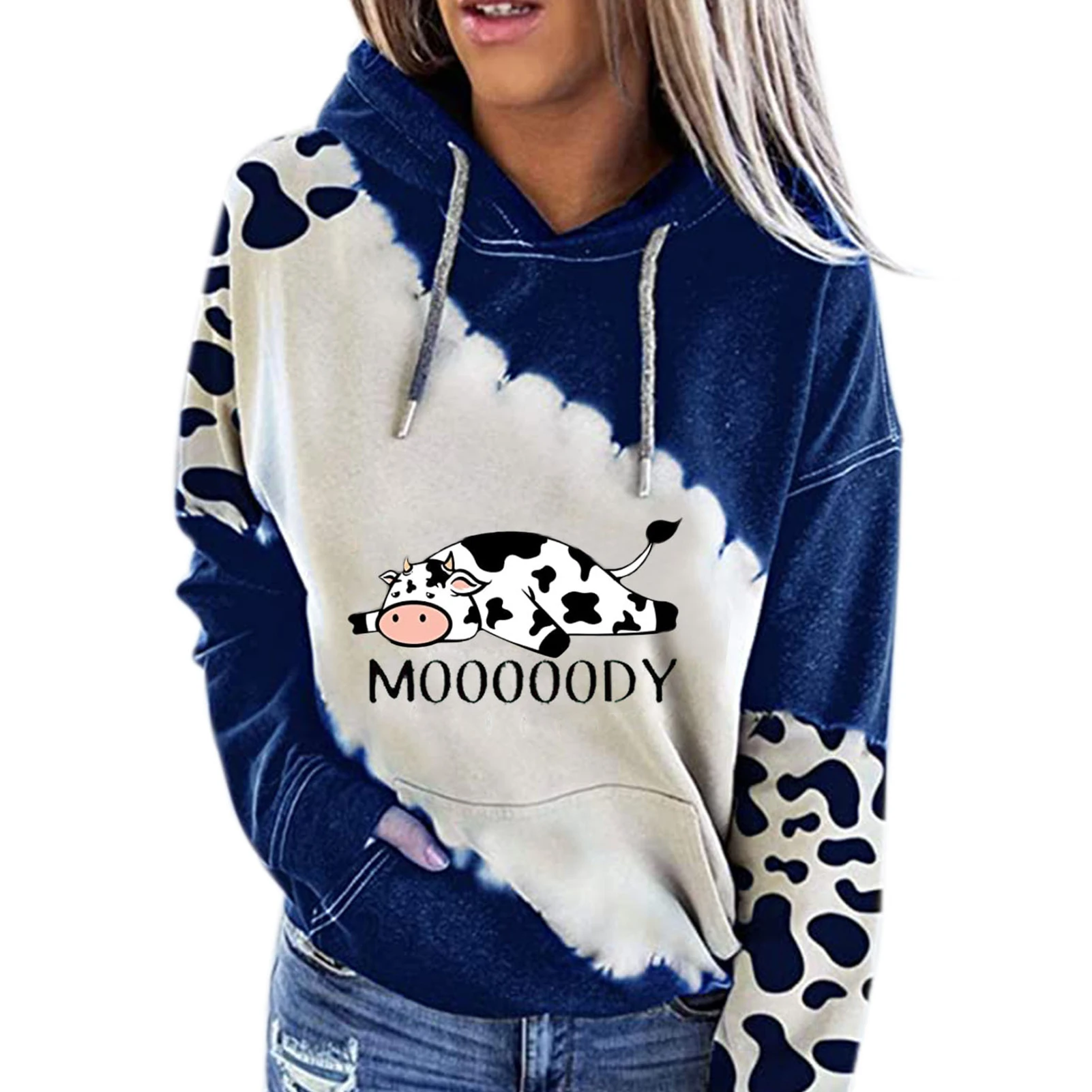 

Women's Casual Sweatshirt Hooded Button Collar Pullover for Autumn Spring Casual Wear